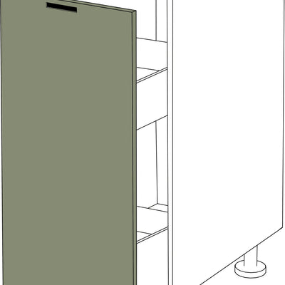Matt-grüne IKEA Metod Front für ausziehbaren Unterschrank, 20x80 cm, Küchenfront Iconic. - NovaFronten - Küchen Fronten - Iconic - Matt - Unterschrank ausziehbar