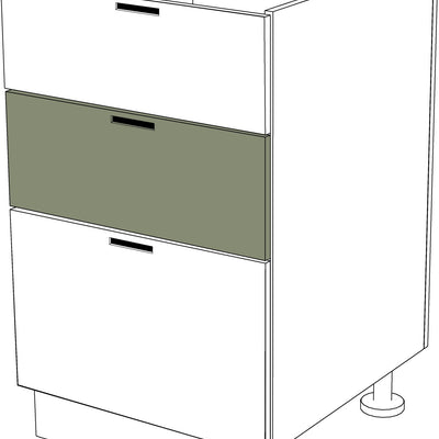 IKEA Metod Küchenfronten Iconic Matt in Weiß und Olivgrün, Schubladenfronten mit Griffmulden. - NovaFronten - Küchen Fronten - Iconic - Matt - Schubladen