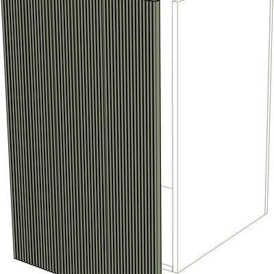 IKEA Metod Küchen Front linierte, matt schwarze Front mit 3 cm linker Erweiterung. - NovaFronten - Küchen Fronten - Liniert - Matt - Türen + 3 cm Erweiterung (links)