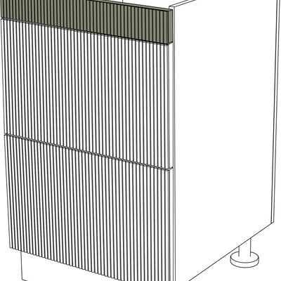 IKEA Metod Fronten Schubladen mit mattem, linienförmigem Design, weiß mit feinen, schwarzen Linien. - NovaFronten - Küchen Fronten - Liniert - Matt - Schubladen