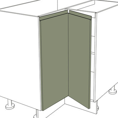 Klappbare linke Ecktür in Holzoptik 25x80 cm für IKEA Metod Küchen Fronten. - NovaFronten - Küchen Fronten - Modern - Holz Fein - Klappbare Ecktüren (links)