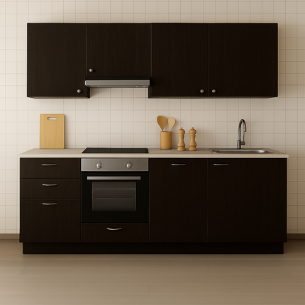 Komplettes Küchen Set - 3,5 m² - Standard - Holz Fein
