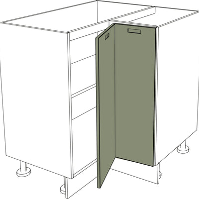 Mattgrüne klappbare Ecktür rechts für IKEA Metod Küchen Fronten, 25x80 cm. - NovaFronten - Küchen Fronten - Iconic - Matt - Klappbare Ecktüren (rechts)