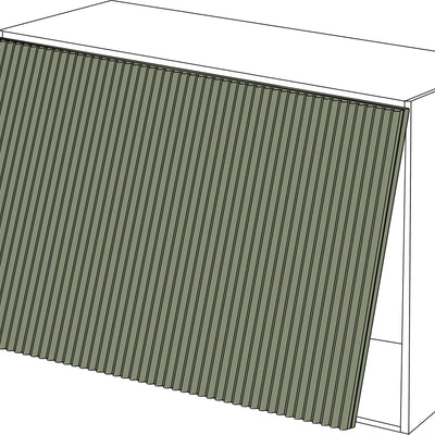 IKEA Metod Küchenfront Fronten matt grün linierte waagerechte Tür 80x40 cm. - NovaFronten - Küchen Fronten - Liniert - Matt - Waagerechte Türen