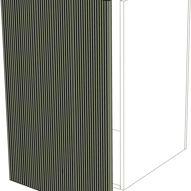 IKEA Metod Küchen Front linierte, matt schwarze Front mit 3 cm linker Erweiterung. - NovaFronten - Küchen Fronten - Liniert - Matt - Türen + 3 cm Erweiterung (links)