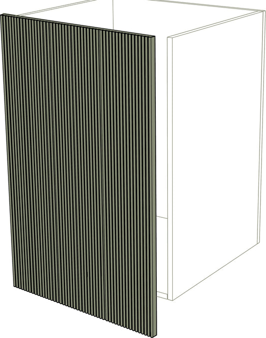 IKEA Metod Küchen Front linierte, matt schwarze Front mit 3 cm linker Erweiterung. - NovaFronten - Küchen Fronten - Liniert - Matt - Türen + 3 cm Erweiterung (links)