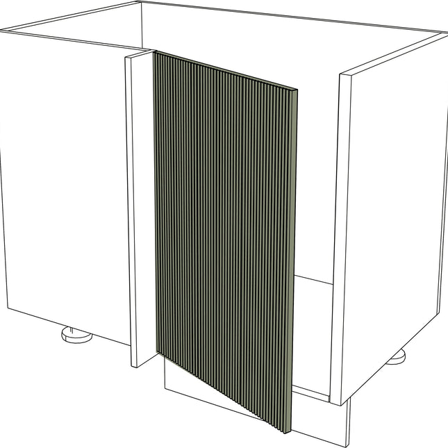 IKEA Metod Küchenfront Ecktür links, linierte Holz-Optik, 45x80 cm, dunkelgrün. - NovaFronten - Küchen Fronten - Liniert - Holz Fein - Ecktüren (links)