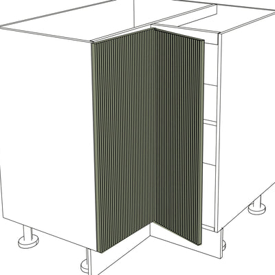 IKEA Metod Küchen Fronten matt grün linierte klappbare linke Ecktür 25x80 cm. - NovaFronten - Küchen Fronten - Liniert - Matt - Klappbare Ecktüren (links)