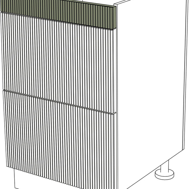 IKEA Metod Fronten Schubladen mit mattem, linienförmigem Design, weiß mit feinen, schwarzen Linien. - NovaFronten - Küchen Fronten - Liniert - Matt - Schubladen