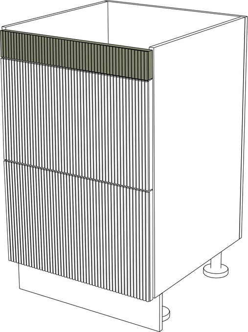 IKEA Metod Fronten Schubladen mit mattem, linienförmigem Design, weiß mit feinen, schwarzen Linien. - NovaFronten - Küchen Fronten - Liniert - Matt - Schubladen