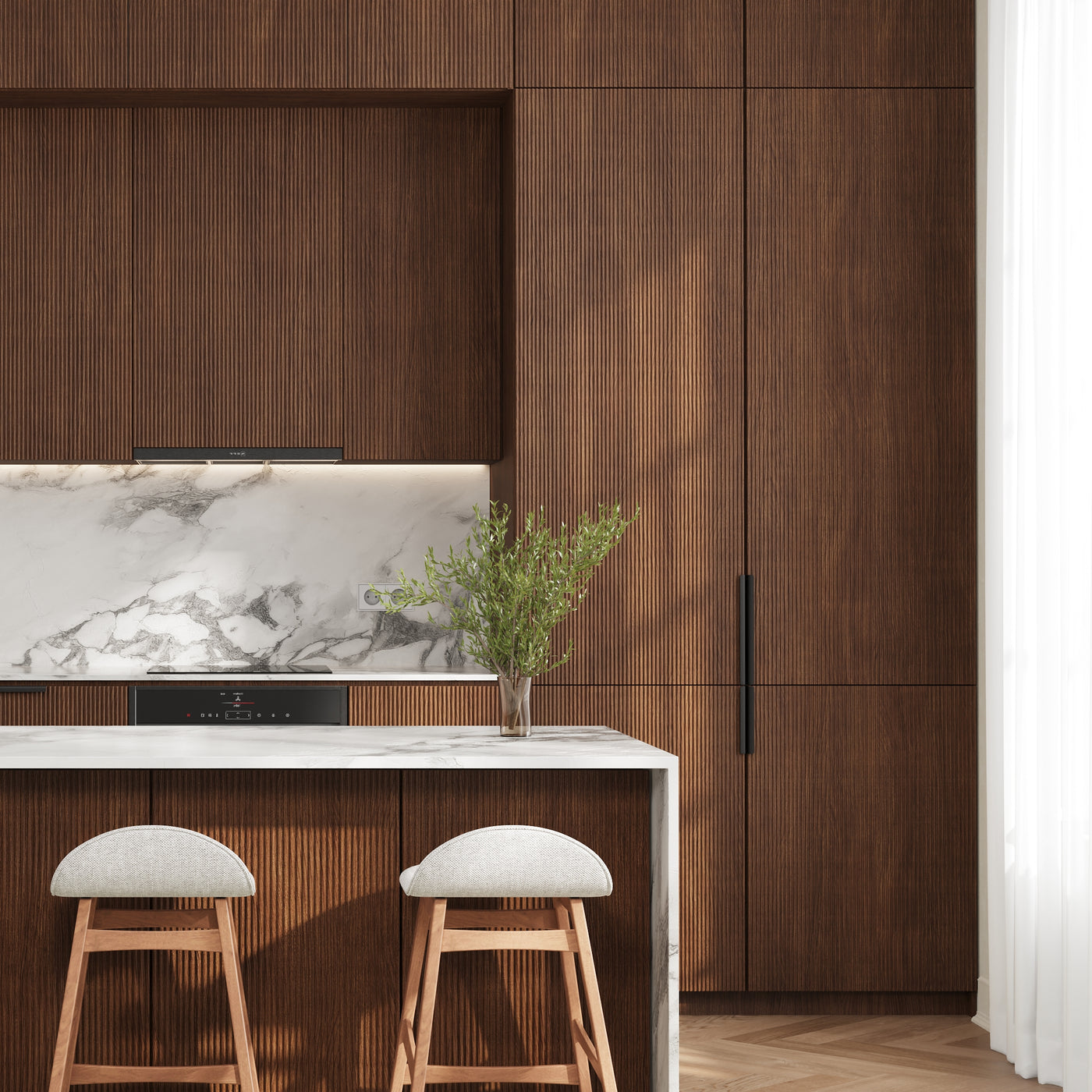 IKEA METOD Küche mit NovaFronten Fronten in Holz Fein