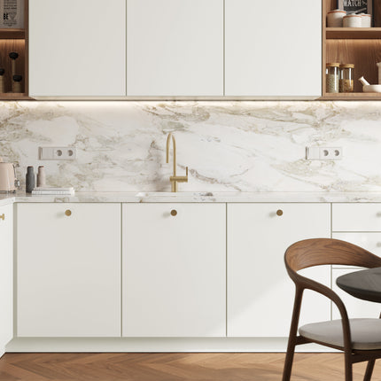 Weiße matte Küchenfronten für IKEA Metod Küchen mit minimalistischer Grifflose Optik und modernem Design. - NovaFronten - Küchen Fronten Konfigurator - Standard - Matt