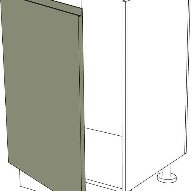 Grüne IKEA Metod Küchen Front für untere linke Tür, glatte Holzoberfläche, modernes Design. - NovaFronten - Küchen Fronten - Modern - Holz Fein - Untere Türen (links)