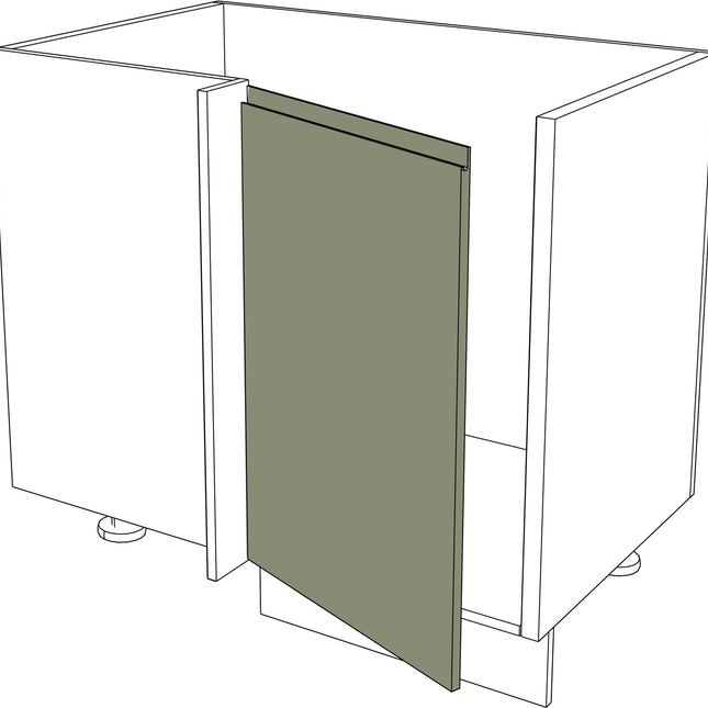IKEA Metod Küchenfront rechts in grün für Ecktür, moderne Holzoptik. - NovaFronten - Küchen Fronten - Modern - Holz Fein - Ecktüren (links)