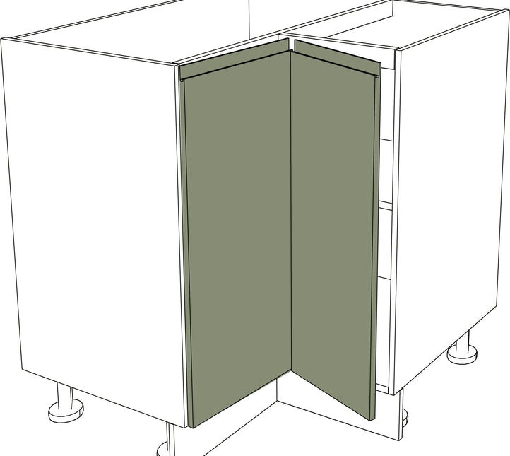 Matt grüne klappbare linke Ecktür 25x80 cm, IKEA Metod Küchen Fronten. - NovaFronten - Küchen Fronten - Modern - Matt - Klappbare Ecktüren (links)