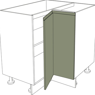 Grüne, matte IKEA Metod Küchenfront, klappbare rechte Ecktür, 25x80 cm, modern. - NovaFronten - Küchen Fronten - Modern - Matt - Klappbare Ecktüren (rechts)