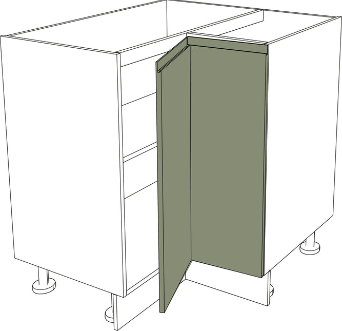 Grüne, matte IKEA Metod Küchenfront, klappbare rechte Ecktür, 25x80 cm, modern. - NovaFronten - Küchen Fronten - Modern - Matt - Klappbare Ecktüren (rechts)