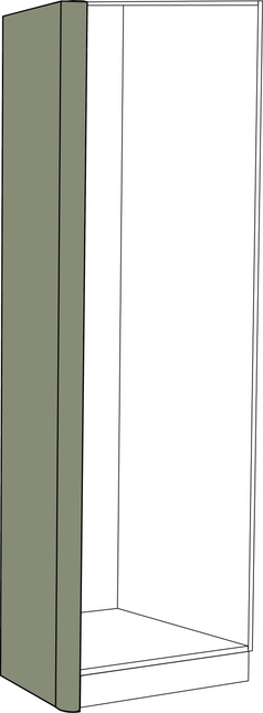 Schrank Deckseiten - Standard - Matt - Seitenumkleidung mit Rundung (links)