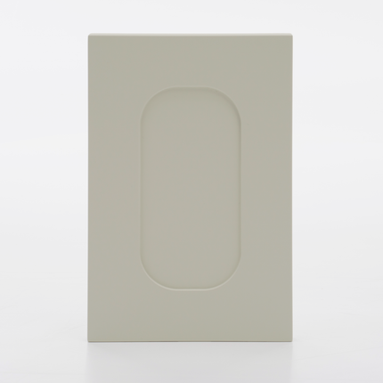 Matt sandfarbene IKEA Metod Küchenfront mit ovalem Rahmen. - NovaFronten - Küchen Fronten Konfigurator - Rahmen (oval) - Matt