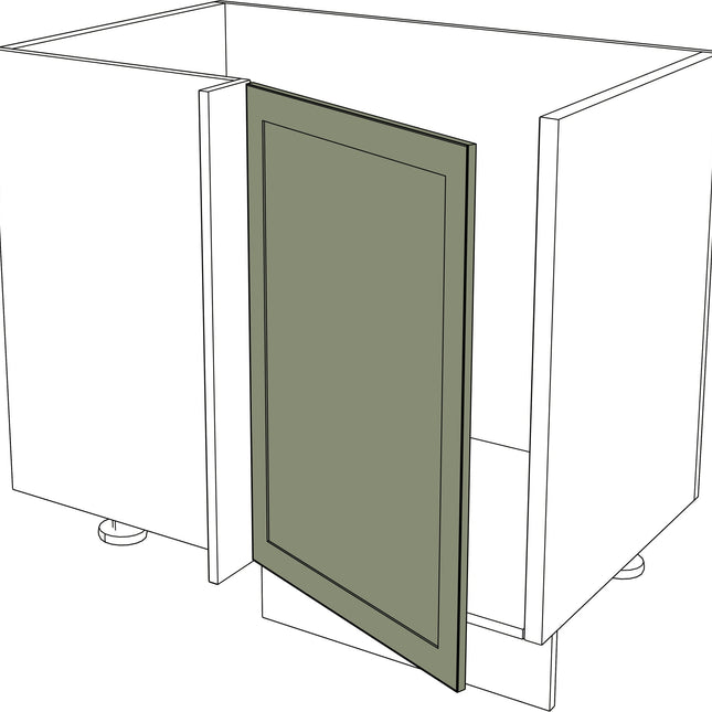 Mattgrüne IKEA Metod Küchenfront, Rahmenecktür links, moderne Fronten, 45x80 cm oder 60x80 cm. - NovaFronten - Küchen Fronten - Rahmen (normal) - Matt - Ecktüren (links)