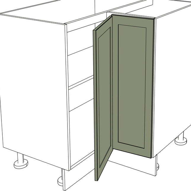 Matt graue klappbare rechte Eck-Küchenfront 25x80 cm für IKEA Metod Rahmen. - NovaFronten - Küchen Fronten - Rahmen (normal) - Matt - Klappbare Ecktüren (rechts)
