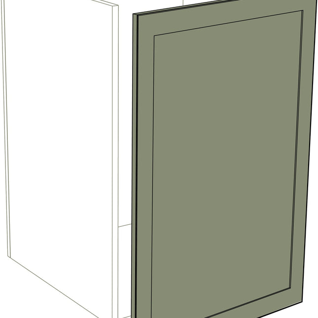 Mattgrüne IKEA Metod Küchenfront mit Rahmen, Tür mit 3 cm rechter Erweiterung. - NovaFronten - Küchen Fronten - Rahmen (normal) - Matt - Türen + 3 cm Erweiterung (rechts)