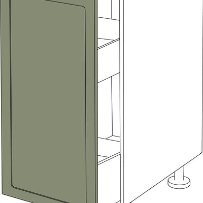 Mattgrüne IKEA Metod Küchenfront mit ovalem Rahmen, passend für ausziehbaren Unterschrank. - NovaFronten - Küchen Fronten - Rahmen (oval) - Matt - Unterschrank ausziehbar