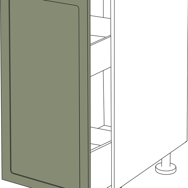 Mattgrüne IKEA Metod Küchenfront mit ovalem Rahmen, passend für ausziehbaren Unterschrank. - NovaFronten - Küchen Fronten - Rahmen (oval) - Matt - Unterschrank ausziehbar
