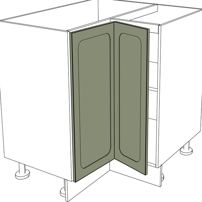 Mattgrüne klappbare Ecktüren links für IKEA Metod Küchen Fronten, 25 x 80 cm. - NovaFronten - Küchen Fronten - Rahmen (normal) - Matt - Klappbare Ecktüren (links)