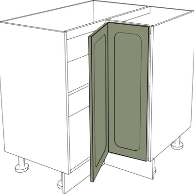 Mattgrüne IKEA Metod Küchenfront mit ovalem Rahmen, klappbare rechte Ecktür 25x80 cm. - NovaFronten - Küchen Fronten - Rahmen (oval) - Matt - Klappbare Ecktüren (rechts)
