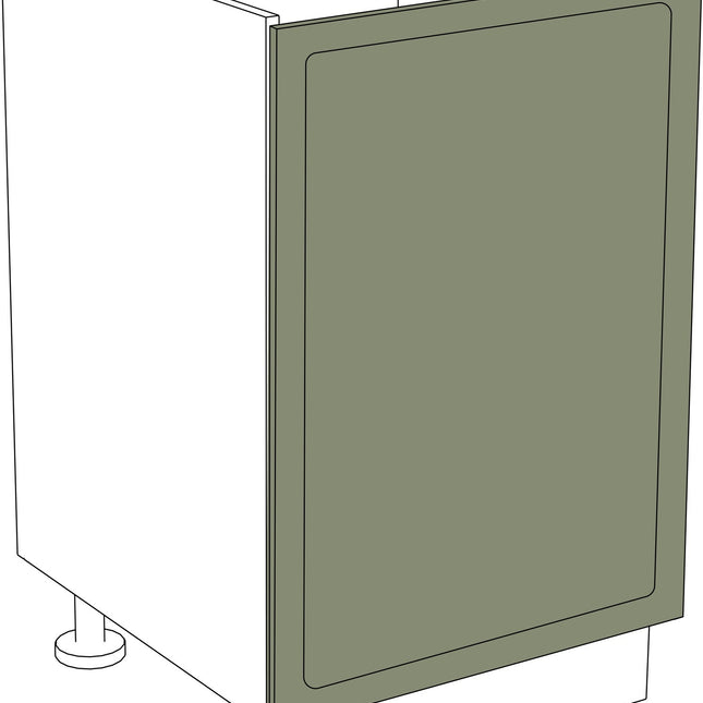 Matt graue IKEA Metod Küchenfront mit ovalem Rahmen, rechts angeschlagene Tür, 40x80 cm. - NovaFronten - Küchen Fronten - Rahmen (oval) - Matt - Türen (links/rechts)