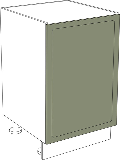 Matt graue IKEA Metod Küchenfront mit ovalem Rahmen, rechts angeschlagene Tür, 40x80 cm. - NovaFronten - Küchen Fronten - Rahmen (oval) - Matt - Türen (links/rechts)