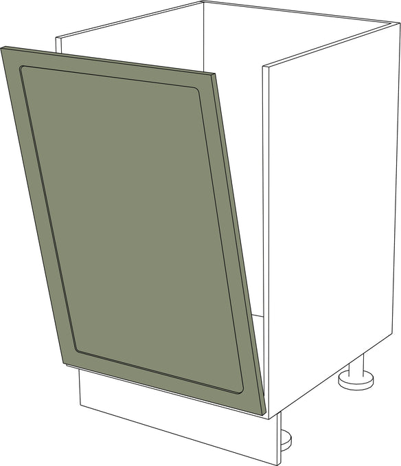 Matt grüne IKEA Metod Küchenfront mit ovalem Rahmen für Spülmaschinentür, 45x80 cm. - NovaFronten - Küchen Fronten - Rahmen (oval) - Matt - Spülmaschinentüren