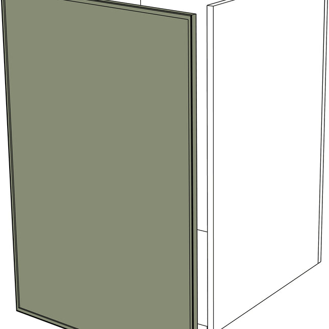 Mattgrüne schmale Küchenfront mit Rahmen für IKEA Metod, Tür mit 3 cm linker Erweiterung. - NovaFronten - Küchen Fronten - Rahmen (schmal) - Matt - Türen + 3 cm Erweiterung (links)