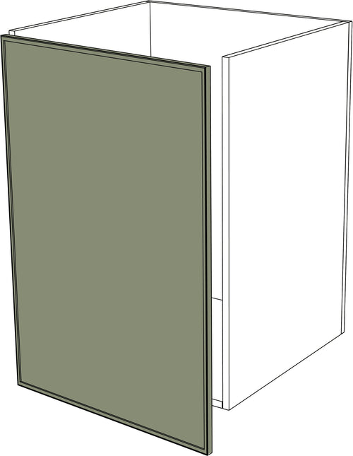 Mattgrüne schmale Küchenfront mit Rahmen für IKEA Metod, Tür mit 3 cm linker Erweiterung. - NovaFronten - Küchen Fronten - Rahmen (schmal) - Matt - Türen + 3 cm Erweiterung (links)