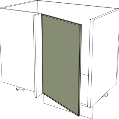 Mattgraue IKEA Metod Fronten schmale Rahmen Ecktür links am Unterschrank. - NovaFronten - Küchen Fronten - Rahmen (schmal) - Matt - Ecktüren (links)