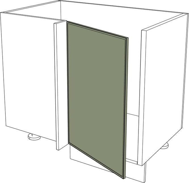 Mattgraue IKEA Metod Fronten schmale Rahmen Ecktür links am Unterschrank. - NovaFronten - Küchen Fronten - Rahmen (schmal) - Matt - Ecktüren (links)