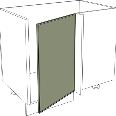 IKEA Metod Fronten matt grüne schmale Küchen-Ecktür rechts für Rahmenfronten. - NovaFronten - Küchen Fronten - Rahmen (schmal) - Matt - Ecktüren (rechts)