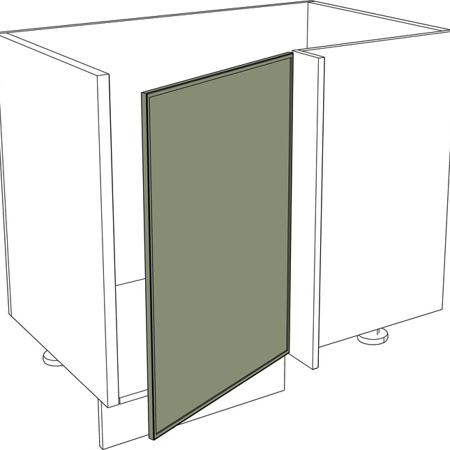 IKEA Metod Fronten matt grüne schmale Küchen-Ecktür rechts für Rahmenfronten. - NovaFronten - Küchen Fronten - Rahmen (schmal) - Matt - Ecktüren (rechts)