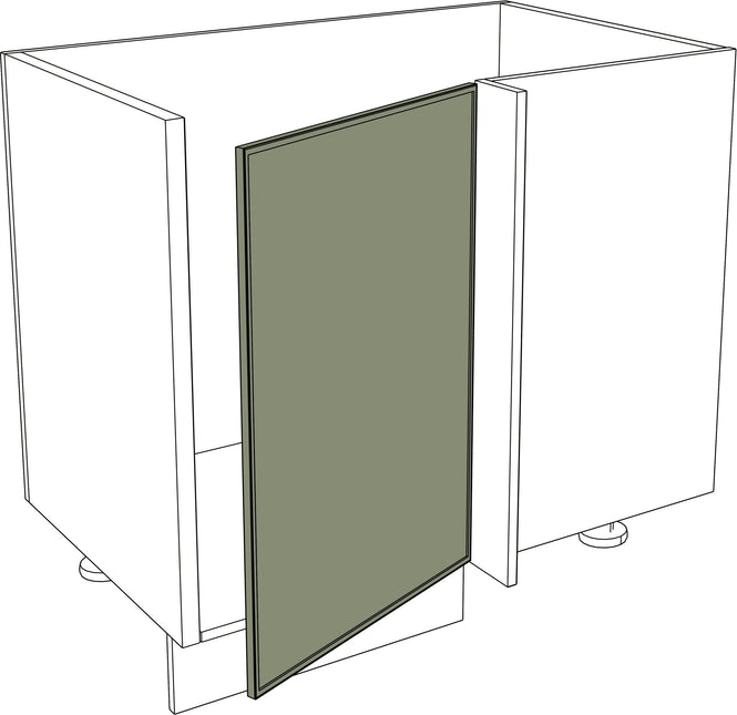 IKEA Metod Fronten matt grüne schmale Küchen-Ecktür rechts für Rahmenfronten. - NovaFronten - Küchen Fronten - Rahmen (schmal) - Matt - Ecktüren (rechts)