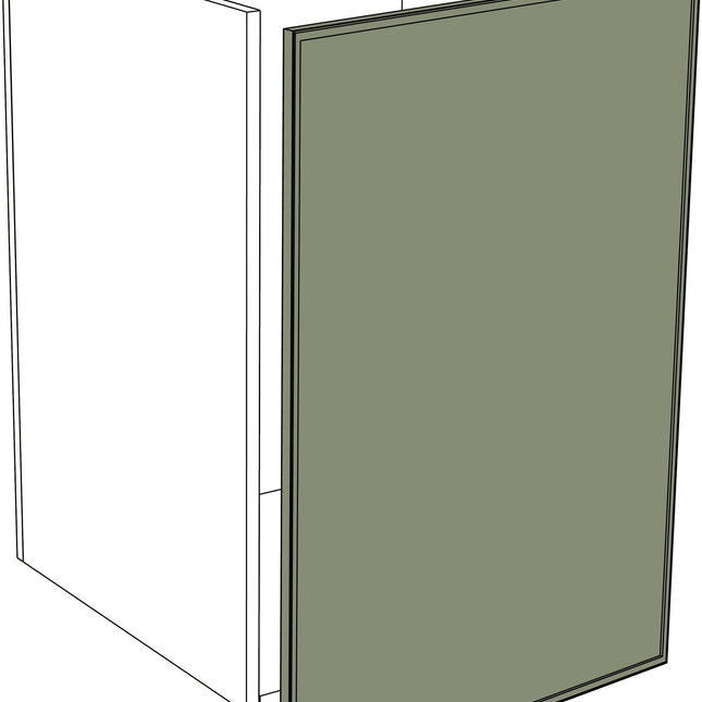 Mattgrüne IKEA Metod Küchenfront mit schmalem Rahmen und 3 cm rechter Erweiterung. - NovaFronten - Küchen Fronten - Rahmen (schmal) - Matt - Türen + 3 cm Erweiterung (rechts)