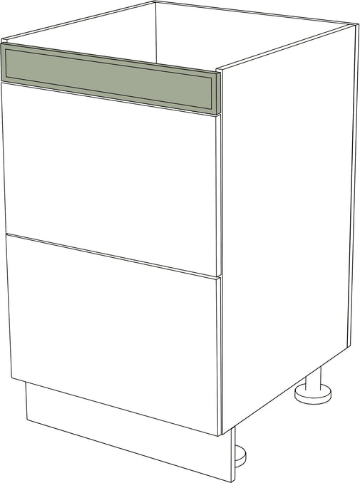 IKEA Metod Küchen Unterschrank mit schmaler Holz-Fein Front für Schubladen, weiß und grün. - NovaFronten - Küchen Fronten - Rahmen (schmal) - Holz Fein - Schubladen