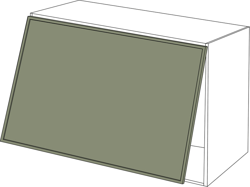 IKEA Metod Küchenfront in Rahmenoptik, schmal, Holz fein, waagerechte Tür, grün. - NovaFronten - Küchen Fronten - Rahmen (schmal) - Holz Fein - Waagerechte Türen