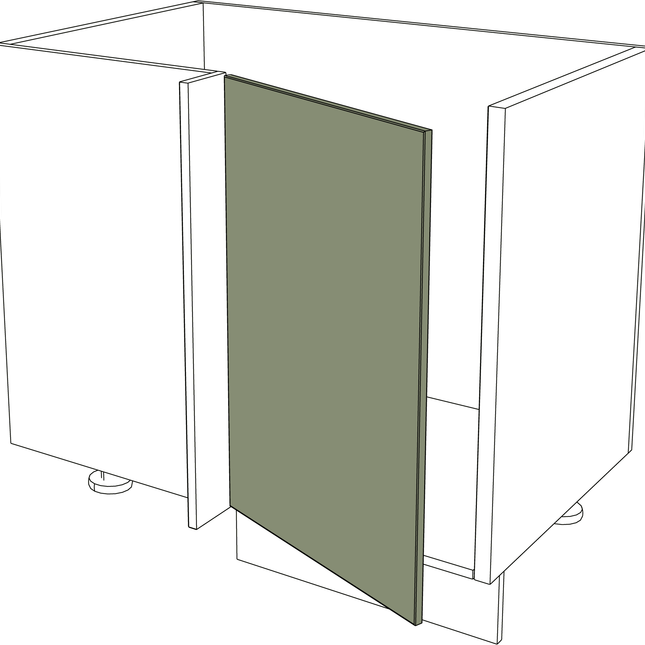 IKEA Metod Küchen-Fronten Ecktür links in Holz Fein, 45 x 80 cm, grün. - NovaFronten - Küchen Fronten - Standard - Holz Fein - Ecktüren Links