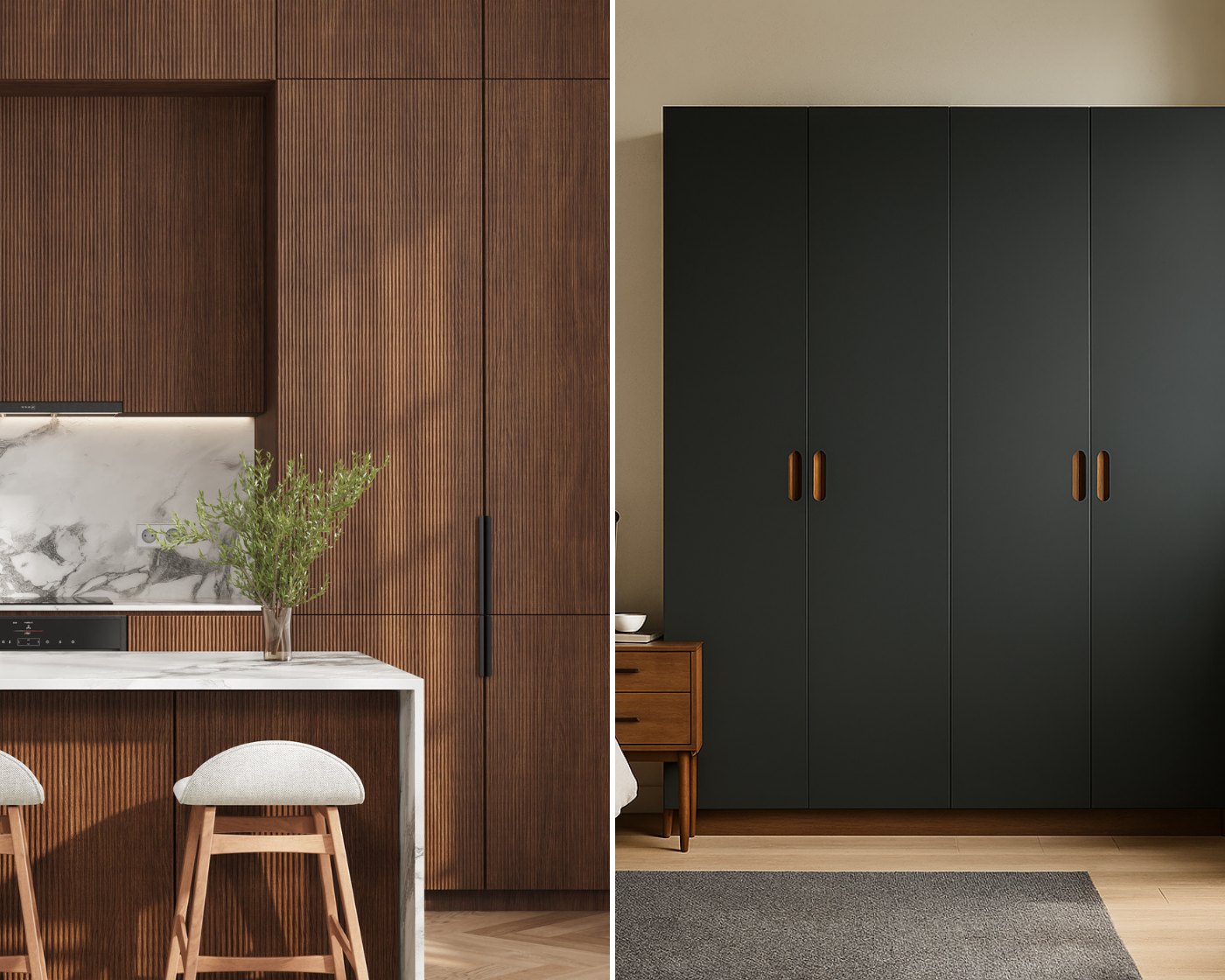 IKEA METOD Küche und PAX Schrank mit NovaFronten Fronten